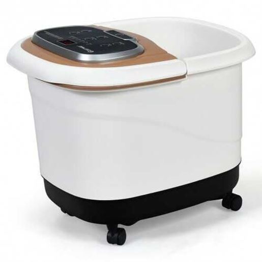 Picture of Portable All-In-One Heated Foot Bubble Spa Bath Motorized Massager-Coffee