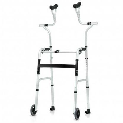 Foto de Folding Rehabilitation Auxiliary Standard Walker Aluminum Alloy with Support