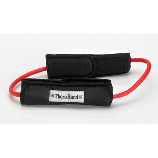 Foto de Theraband Prof Resist Tubing Loop w/Padded Cuffs Red