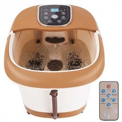 Picture of All-in-One Tem/Time Set Heat Bubble Vibration Foot Spa Massager with 6 Massage Rollers