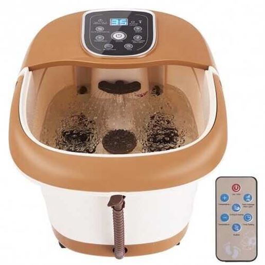 Foto de All-in-One Tem/Time Set Heat Bubble Vibration Foot Spa Massager with 6 Massage Rollers