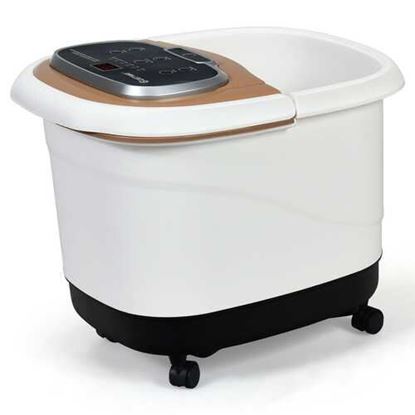 Foto de Portable All-In-One Heated Foot Bubble Spa Bath Motorized Massager-Coffee - Color: Coffee