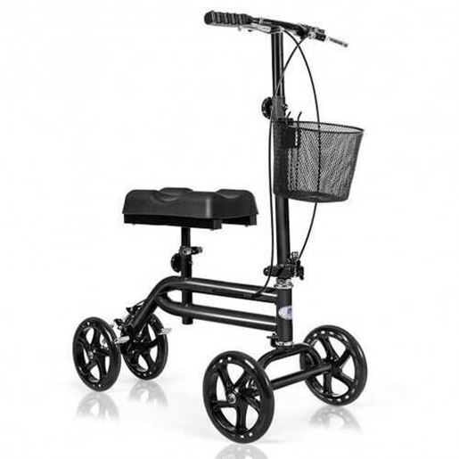 Foto de Medical Steerable Knee Walker with Dual Braking System-Black - Color: Black