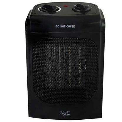 Image de Vie Air 1500W Portable 2 Settings Home Black Ceramic Heater with Adjustable Thermostat