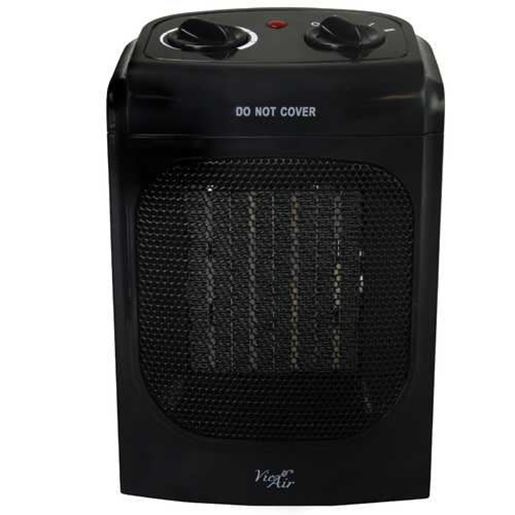 Изображение Vie Air 1500W Portable 2 Settings Home Black Ceramic Heater with Adjustable Thermostat