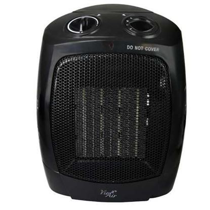 图片 Vie Air 1500W Portable 2-Settings Office Black Ceramic Heater with Adjustable Thermostat