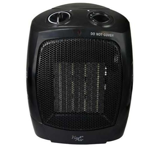 Image sur Vie Air 1500W Portable 2-Settings Office Black Ceramic Heater with Adjustable Thermostat