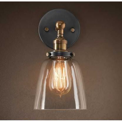 Picture of Barbara 1-light Clear Glass Edison Wall Lamp with Light Bulb