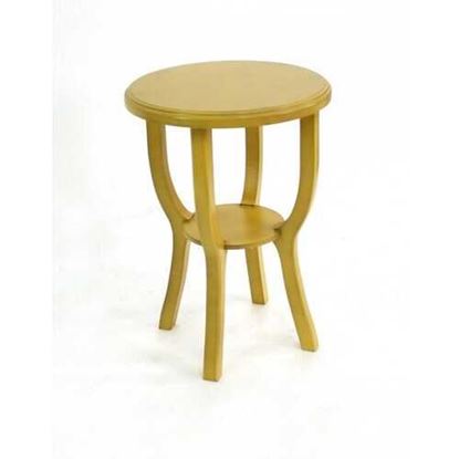 Picture of 24" X 18" X 18" Yellow Country Cottage Style Wooden Stool