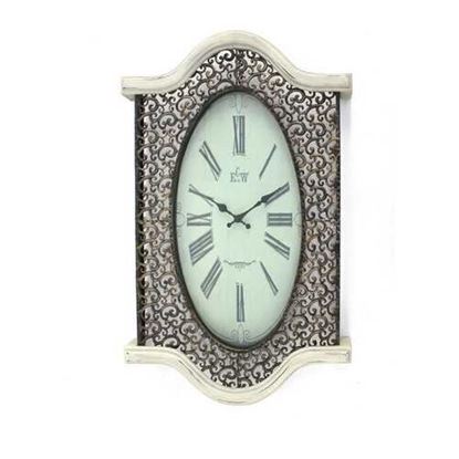 图片 White Wash Vintage Look Wall Clock