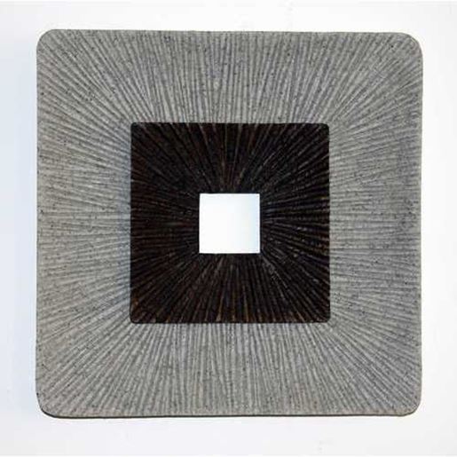 Image sur 1" x 14" x 14" Brown & Gray, Square, Ribbed - Wall Art