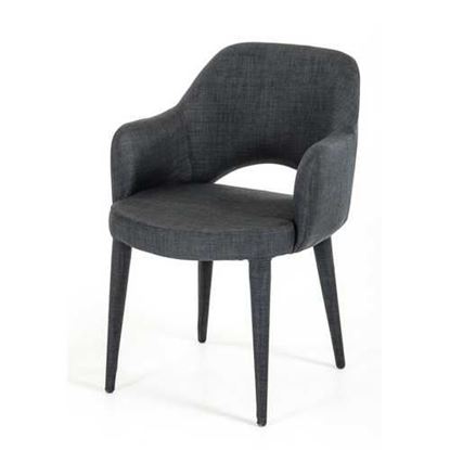 Изображение 34" Dark Grey Fabric and Metal Dining Chair