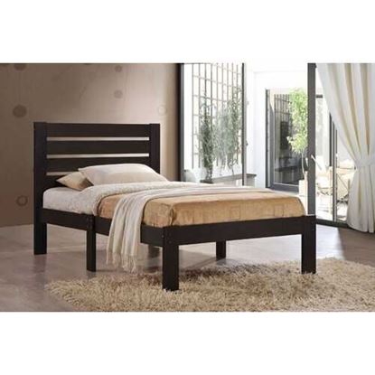 Picture of Popular Brown Twin Size Slat Wood Bed