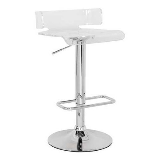 Picture of Clear And Chrome Swivel Adjustable Bar Stool