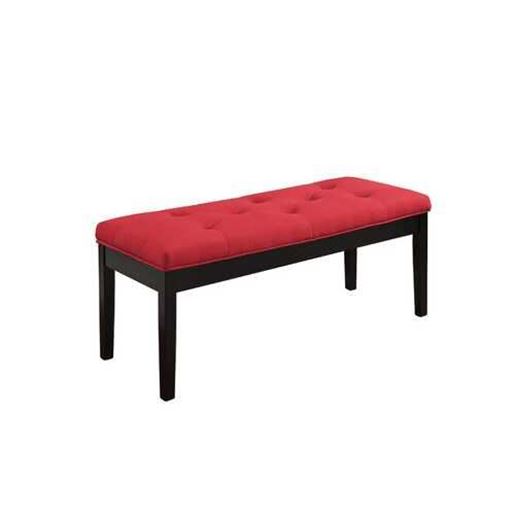 Изображение 49" X 19" X 20" Red Linen And Walnut Bench