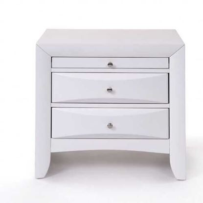 Picture of Elegant White 3 Drawer Nightstand