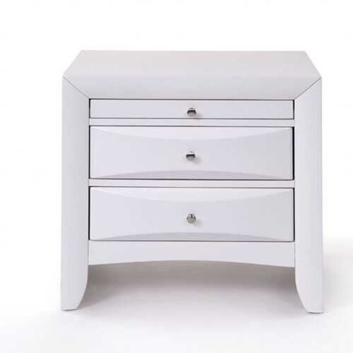 Изображение Elegant White 3 Drawer Nightstand