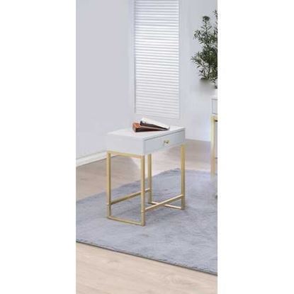 Изображение Sleek White and Brass End or Side Table