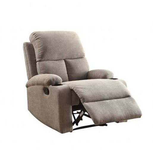 Изображение 32" X 37" X 39" Gray Linen Fabric Recliner