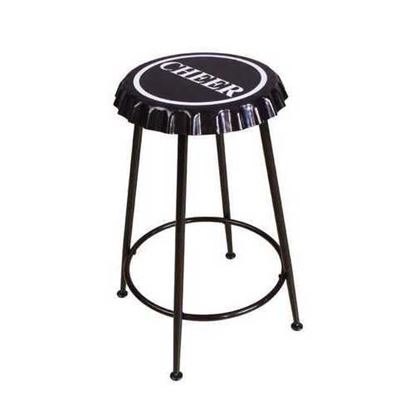 Picture of 17" X 17" X 24" Black Metal Tube Stool