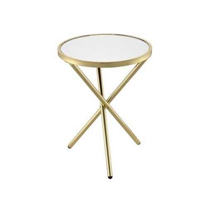 Picture of Mirror & Gold Tri-Pod Side Table