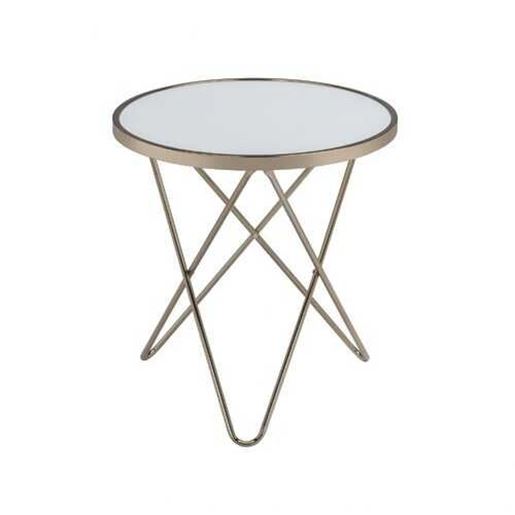 Изображение 22" X 22" X 22" Frosted Glass And Champagne End Table