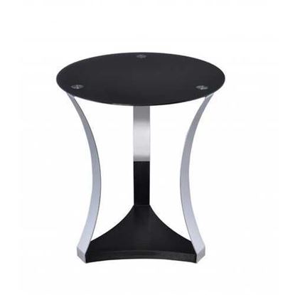 Image de 18" X 18" X 20" Black Glass & Chrome End Table