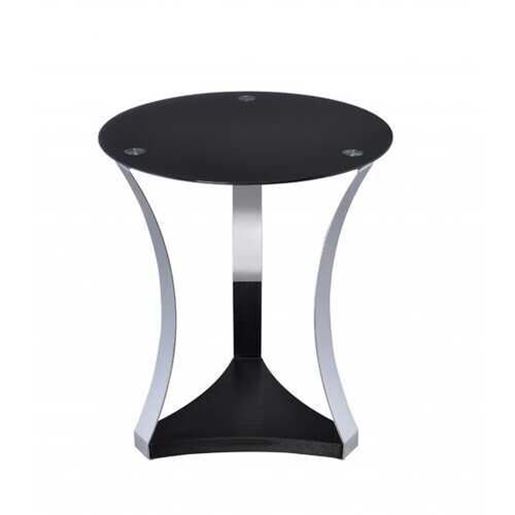 Image sur 18" X 18" X 20" Black Glass & Chrome End Table