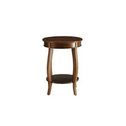 Picture of Walnut Round Wooden Side Table