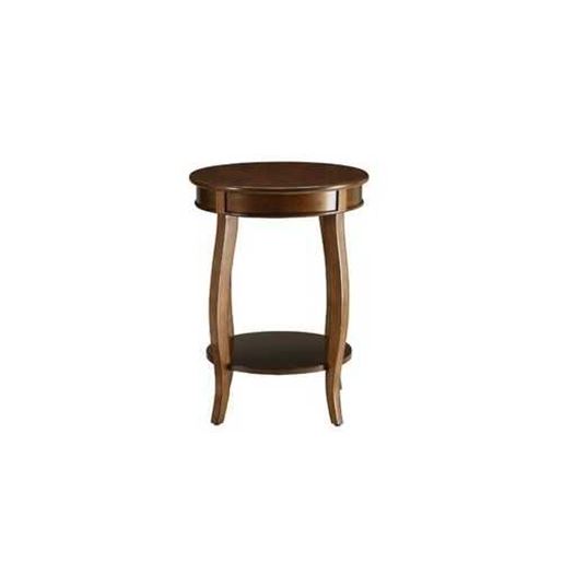 Image sur Walnut Round Wooden Side Table