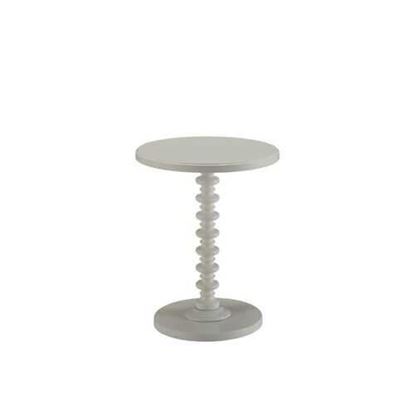 Picture of Fun White Wood Pedestal End Table