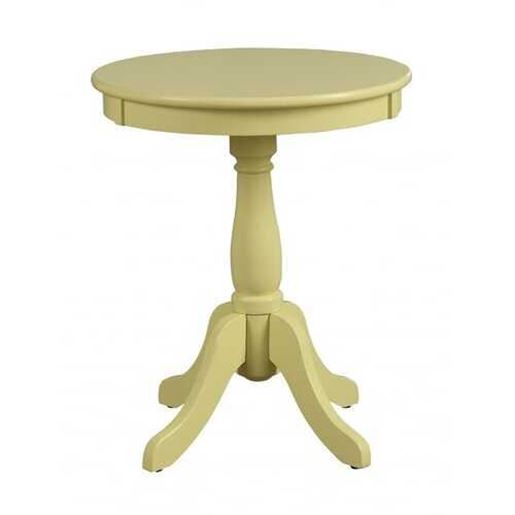 Picture of Light Yellow Solid Wooden Pedestal Side Table