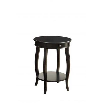 Picture of Vintage Look Black Wood End Table with Storage