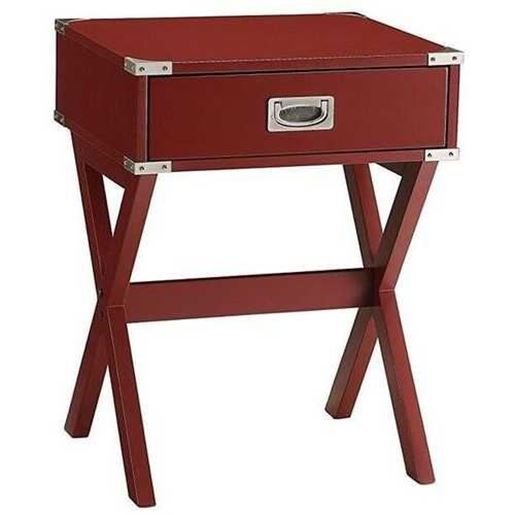 Picture of Modern Red X-Shape Wooden Storage End Table