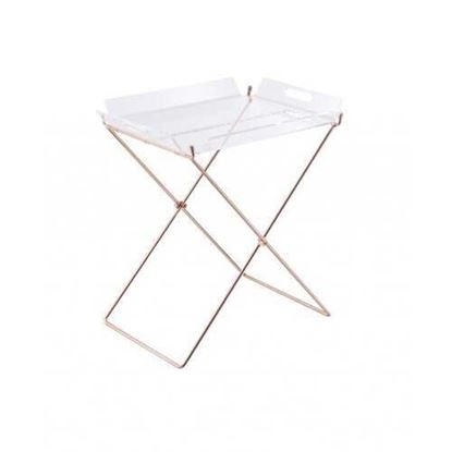 Picture of Modern Clear Acrylic Copper Tray Table