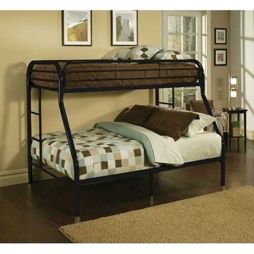 Picture of 78" X 54" X 60" Twin Over Full Black Metal Tube Bunk Bed