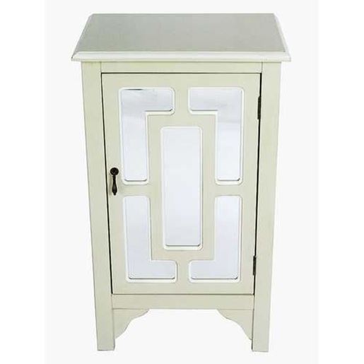 Picture of Rustic Ivory and White Mirrored Cabinet