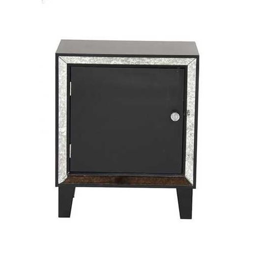 Picture of Black Wooden Finish Mirror Glass Door Cabinet