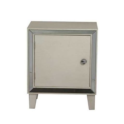 Изображение Antiqued White Wooden Finish Mirror Door Cabinet