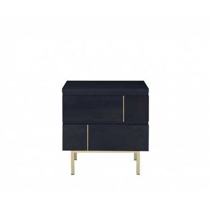 Picture of Contemporary Black And Brass Nightstand