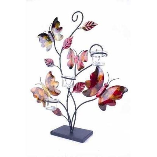 Picture of Butterflies and Leaves Votive Holder