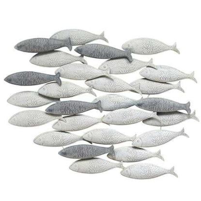 Picture of Coastal Grey School of Fish Metal Wall Decor