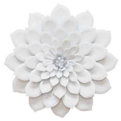 Изображение Shining White Metal Flower Wall Decor