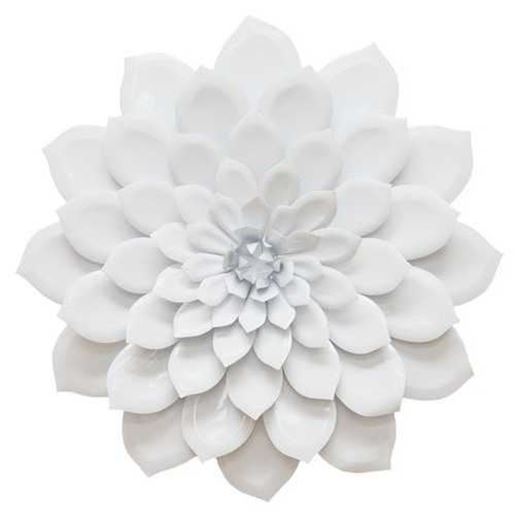 Изображение Shining White Metal Flower Wall Decor