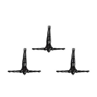 Изображение 6.5" x 2.5" x 6.5" Wall Diver - Black 3-Pack