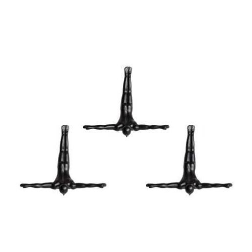 Изображение 6.5" x 2.5" x 6.5" Wall Diver - Black 3-Pack