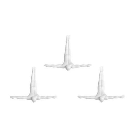 Picture of 6.5" x 2.5" x 6.5" Wall Diver - White 3-Pack