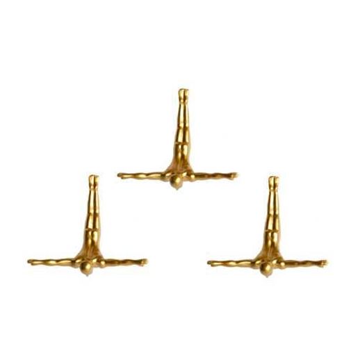 Изображение 6.5" x 2.5" x 6.5" Wall Diver - Gold 3-Pack