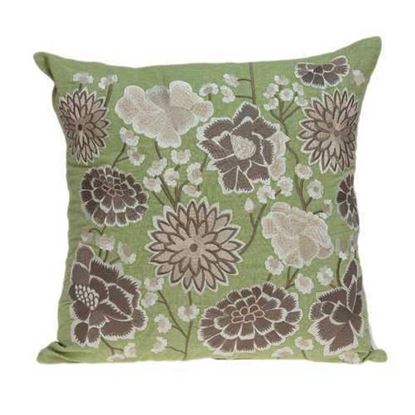 Изображение 20" x 7" x 20" Cool Tropical Green Pillow Cover With Down Insert