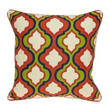 Изображение 20" x 7" x 20" Handmade Traditional Multicolored Pillow Cover With Down Insert